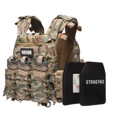 Полегшений бронежилет 6 класу «Ghost Gen4 V1» з керамічними бронеплитами, системою швидкоскидання + 3 підсумки, колір мультикам