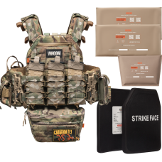 Бронежилет 6 класу «Ghost Gen4 V2» з балістичним захистом 1 класу, системою швидкого скидання + 9 підсумків, колір мультикам