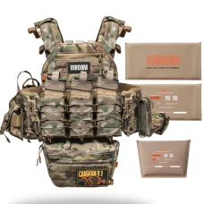 Плитоноска покращена «Ghost Gen4 V2+» з балістичним захистом 2 класу, системою швидкого скидання + 9 підсумків, колір мультикам