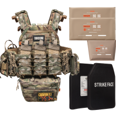 Бронежилет 6 класу «Ghost Gen4 V2+» з балістичним захистом 2 класу, системою швидкого скидання + 9 підсумків, колір мультикам