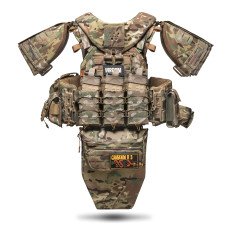 Бронежилет 6 класу "Ghost Gen4 V5" з балістичним захистом 1 класу, системою швидкого скидання + 9 підсумків, колір мультикам