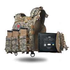 Плитоноска «Ghost Gen4 V1» з балістичним захистом 1 класу, системою швидкого скидання + 3 підсумки, колір піксель