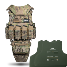 Полегшаний бронежилет OTAMAN V4 з балістичним захистом 1-го класу під плити М/XL. Колір Мультикам