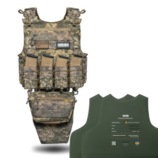 Полегшаний бронежилет OTAMAN V3 з балістичним захистом 1-го класу під плити М/XL. Колір Піксель