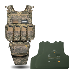 Полегшаний бронежилет OTAMAN V3+ з балістичним захистом 2-го класу під плити М/XL. Колір Піксель