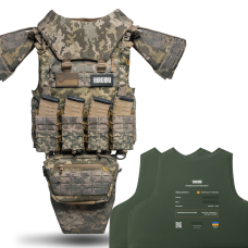Полегшаний бронежилет OTAMAN V5 з балістичним захистом 1-го класу під плити М/XL. Колір Піксель