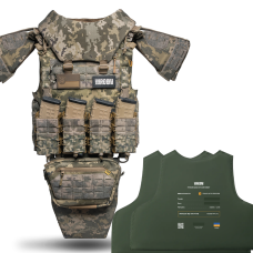 Полегшаний бронежилет OTAMAN V5+ з балістичним захистом 2-го класу під плити М/XL. Колір Піксель
