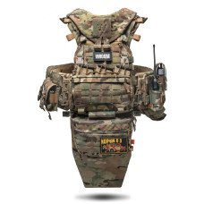 Бронежилет 6 класу "Ghost Performance V4" з балістичним захистом 1 класу, системою швидкоскид + 9 підсумків, колір мультикам