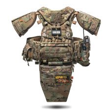 Бронежилет 6 класу Ghost Perfomance V5 з балістичним захистом 1 класу, системою швидкоскид + 9 підсумків, колір мультикам