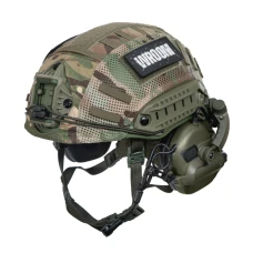Кевларовий бронешолом TOR-D-VN оливковий, з активними навушниками М32 (Х) + кавер мультикам