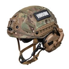 Кевларовий бронешолом TOR-D-VN койот, з активними навушниками М32 (Х) + кавер мультикам