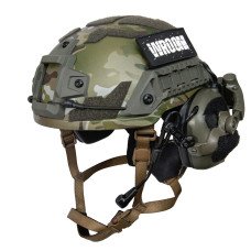 Кевларовий шолом ARCH NIJ IIIa, колір мультикам з активними навушниками Earmor M32 (X)