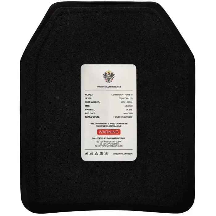 Комплект полегшених керамічних бронеплит 6 класу захисту 2.4 кг/шт,  розмір 25x30 см