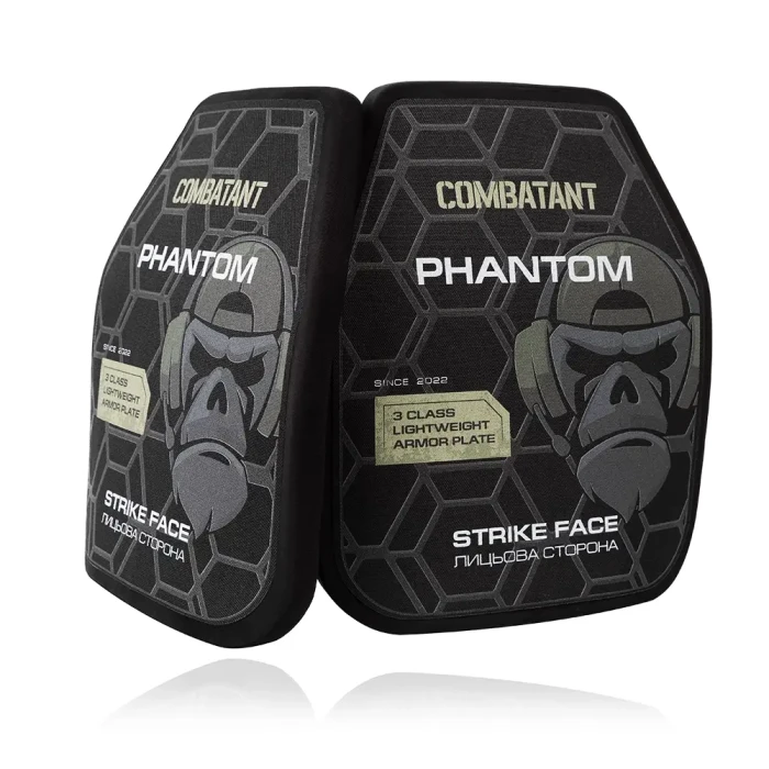 Комплект легких 1.05 кг бронеплит Phantom COMBAT 3-го класу, 4D вигин, Розмір 25х30см
