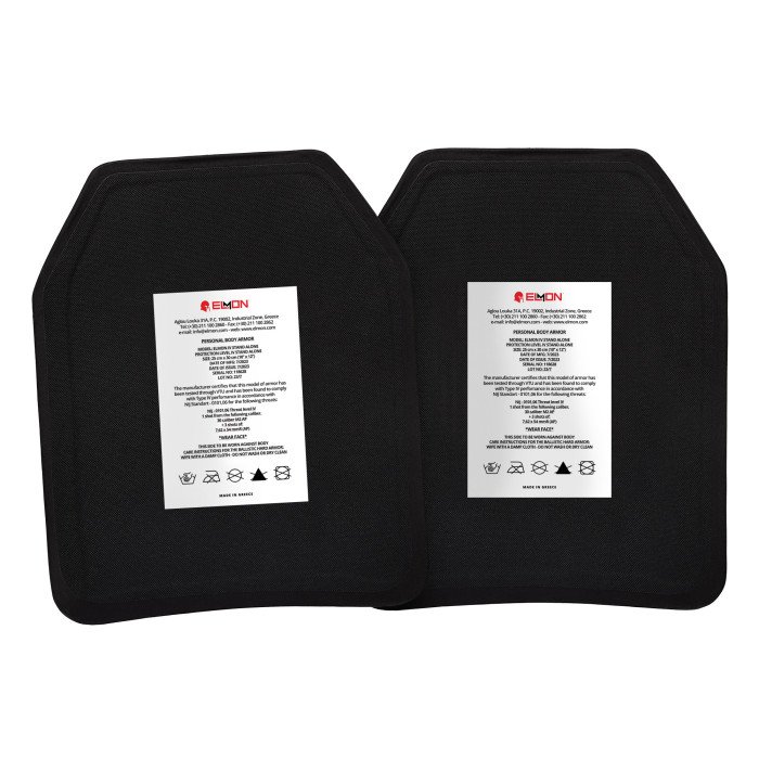 Бронеплити керамічні ELMON, клас захисту NIJ IV (6 клас ДСТУ), розмір 25x30 см (M), вага 2.8 кг