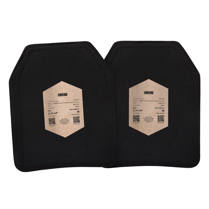 Комплект бронеплит XL 3 класу 1.8 кг/шт Wroom, розмір 27х35 см